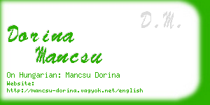 dorina mancsu business card